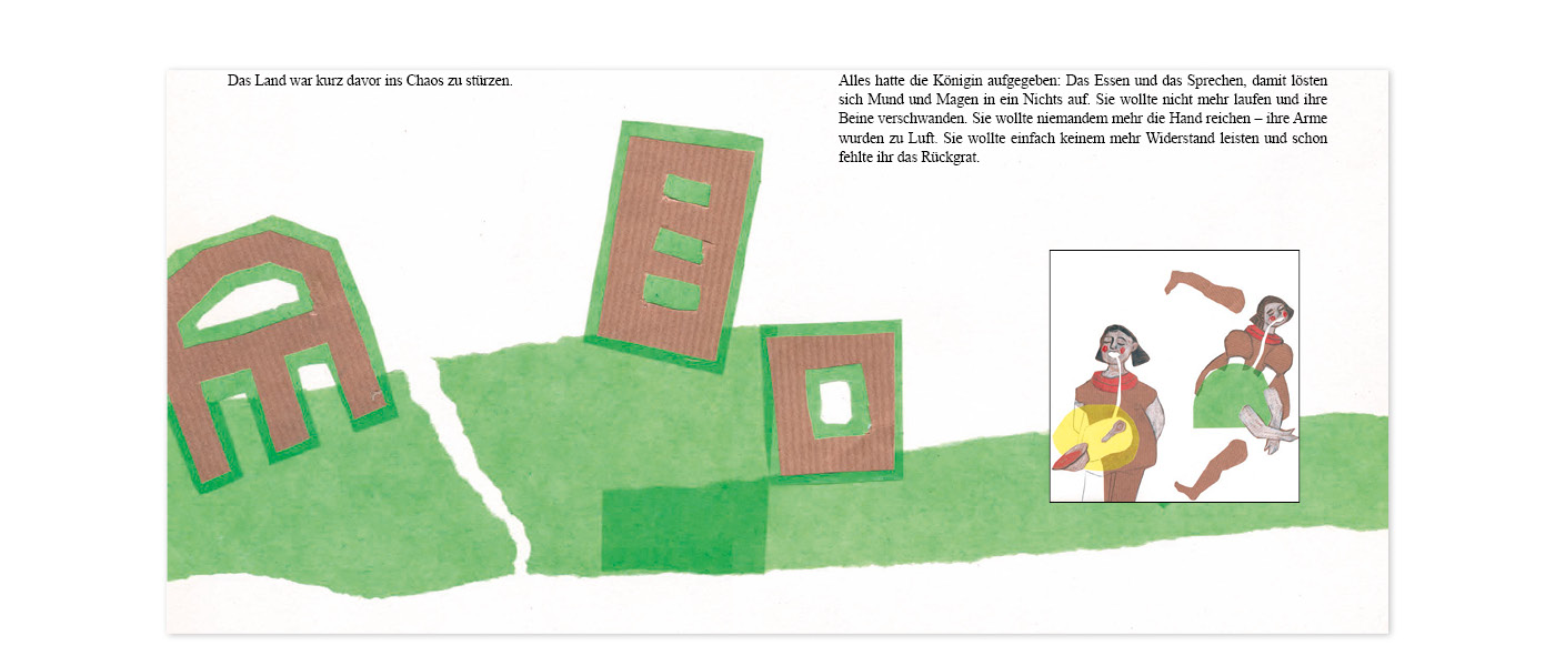 Collage, Text, Zeichnung und Layout 'Das Ohr 2'