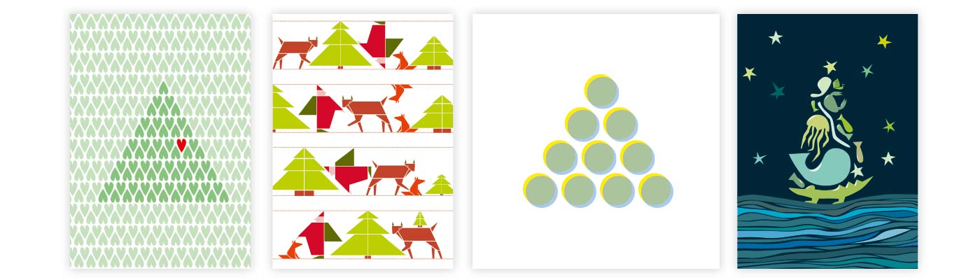 Moderne Weihnachtskarten vom grafik | buero-im-norden.de